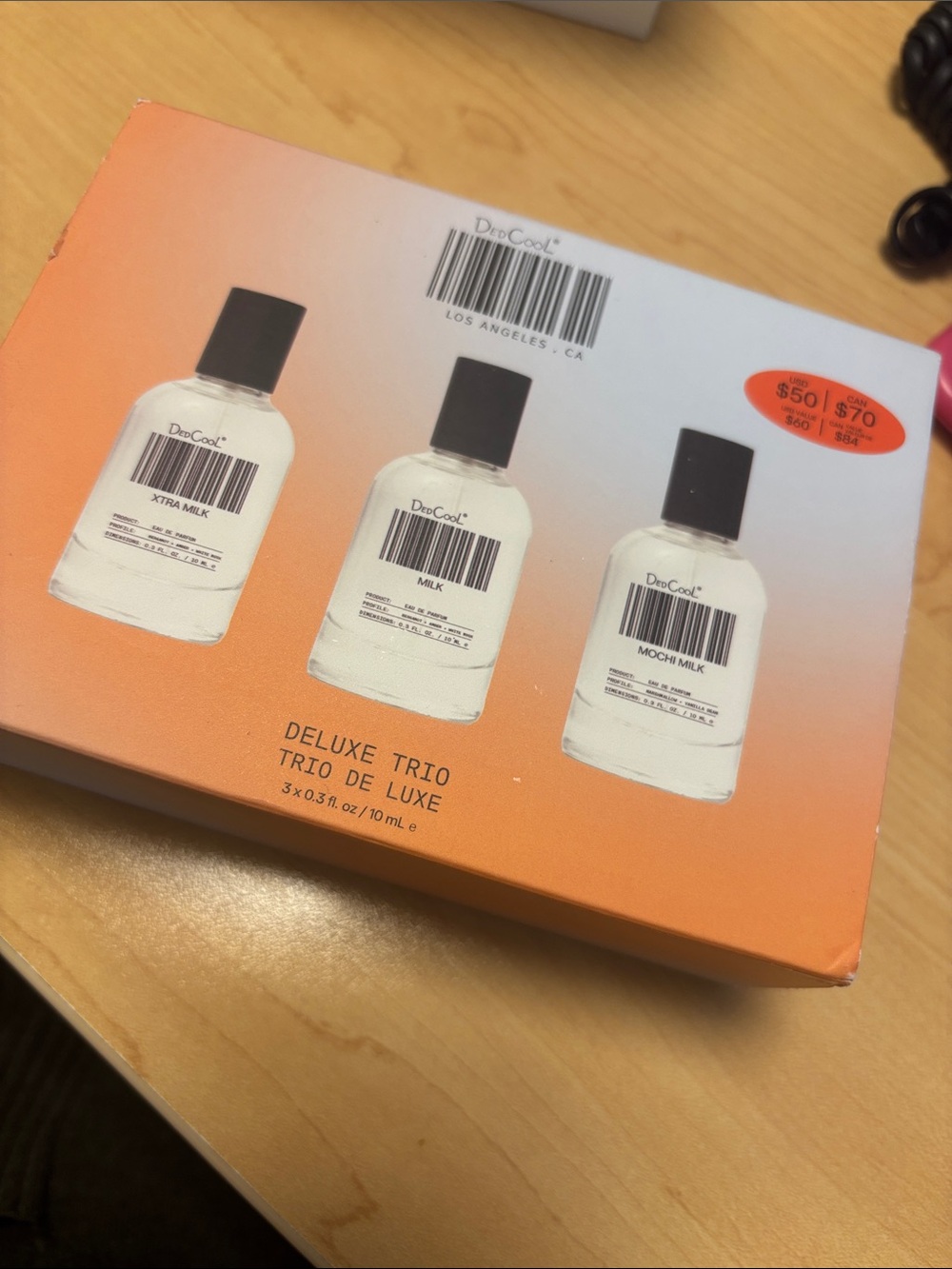 DedCool Deluxe Trio Perfume Set xtra milk, milk and mochi milk.  New in box